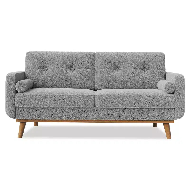 Garvee 65 Canapé deux places, canapé rembourré en tissu bouclé avec pieds en bois pour salon, chambre à coucher, bureau