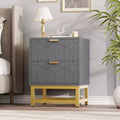 GustoWave Grey 2 Drawer Dresser, Small DresserChest of Drawers, Modern Nightstand for Bedroom, End Table with Drawer for Living Room, Hallway