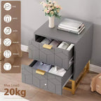 Commode GustoWave grise à 2 tiroirs, petite commode, table de chevet moderne pour chambre à coucher, table d'appoint avec tiroir pour salon, couloir