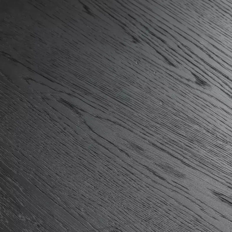 PexFix 67 x 33,5 Table de salle à manger de cuisine de ferme moderne, ovale noire avec pieds en rotin tressé pour cuisine, bar, salon