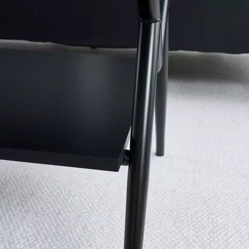 Table basse moderne avec plateau en verre trempé et étagère en bois