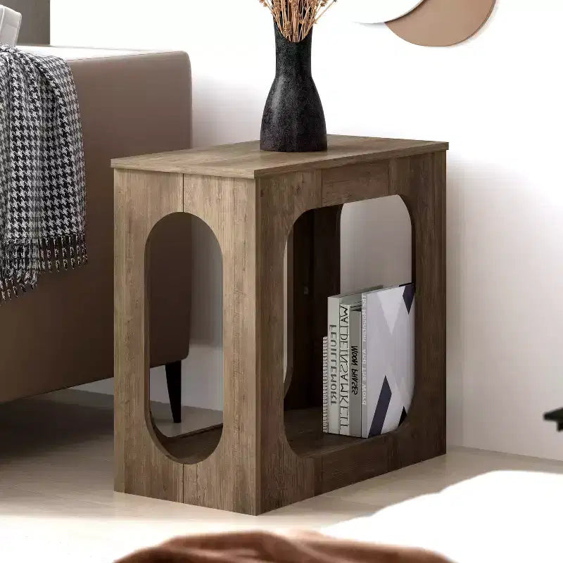 Galano Doyle End Table - Knotty Oak