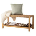 Alaterre Furniture Bench with Handcrafted Woven Rope Seat - Newport 40 in. Wood Bench with Storage Shelf for Entryway or Bedroom