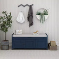 GDFStudio Gavin 43.5 Entryway Storage Shoe Bench with Shutter Doors and Adjustable Shelf