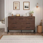 7 commodes de chambre à coucher, commode autonome à 5 tiroirs de 52 pouces de large avec rangement, meuble de rangement de placard en bois pour salon, chambre à coucher
