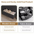 7 commodes de chambre à coucher, commode autonome à 5 tiroirs de 52 pouces de large avec rangement, meuble de rangement de placard en bois pour salon, chambre à coucher