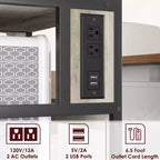 Meuble d'imprimante roulant à 3 niveaux avec prise de courant, étagère de rangement réglable et roulettes pour bureau à domicile, télécopieur, scanner
