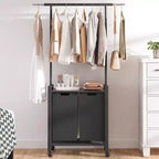 Trieur de linge, panier à linge roulant à 2/3 sections avec roues et étendoir – Sacs en tissu Oxford de 147 litres, étagère ouverte pour buanderie