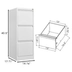 Classeur à 3 tiroirs avec serrure, armoire de classement verticale en métal, classeur sous bureau pour bureau à domicile