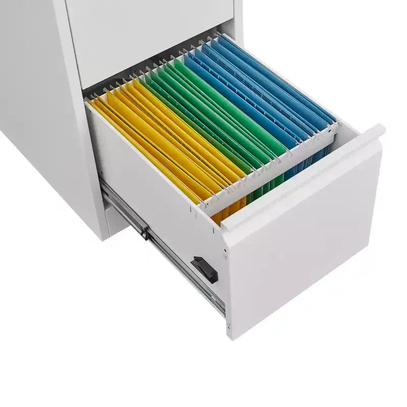 Classeur à 3 tiroirs avec serrure, armoire de classement verticale en métal, classeur sous bureau pour bureau à domicile