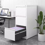 Classeur à 3 tiroirs avec serrure, armoire de classement verticale en métal, classeur sous bureau pour bureau à domicile