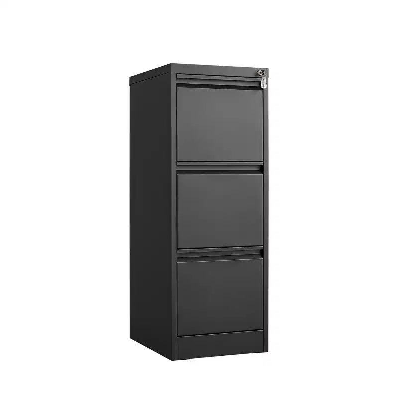 Classeur à 3 tiroirs avec serrure, armoire de classement verticale en métal, classeur sous bureau pour bureau à domicile