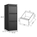 Classeur à 3 tiroirs avec serrure, armoire de classement verticale en métal, classeur sous bureau pour bureau à domicile