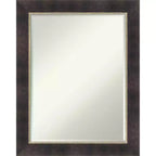 Amanti Art Odin Antique Bronze Petite Bevel Wood Bathroom Wall Mirror 28.75 x 22.75 in.