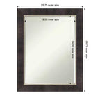 Miroir mural de salle de bain en bois biseauté, petite taille, bronze antique, 28,75 x 22,75 po