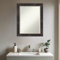Miroir mural de salle de bain en bois biseauté, petite taille, bronze antique, 28,75 x 22,75 po