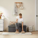 Banc Pouf de Rangement Pliable 109 cm en Similicuir, Rembourrage Épais en Mousse pour Entrée et Salon