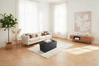 MAYEERTY 43in Foldable Storage Ottoman Bench Synthetic Leather Thick Foam Padded for Entryway Living Room