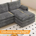 Canapé modulaire 108 places en nuage, Canapé modulaire moderne en chenille en forme de L, Canapé sectionnel pour appartement