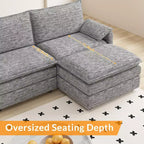 Canapé modulaire 108 places en nuage, Canapé modulaire moderne en chenille en forme de L, Canapé sectionnel pour appartement