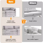 Canapé modulaire 108 places en nuage, Canapé modulaire moderne en chenille en forme de L, Canapé sectionnel pour appartement