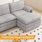 Canapé modulaire 108 places en nuage, Canapé modulaire moderne en chenille en forme de L, Canapé sectionnel pour appartement
