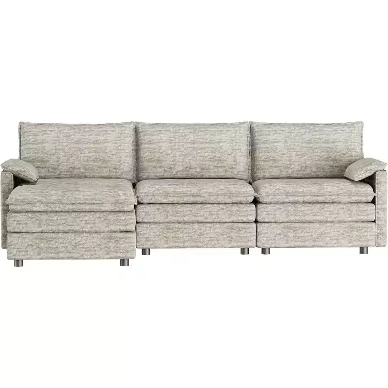 Canapé modulaire 108 places en nuage, Canapé modulaire moderne en chenille en forme de L, Canapé sectionnel pour appartement