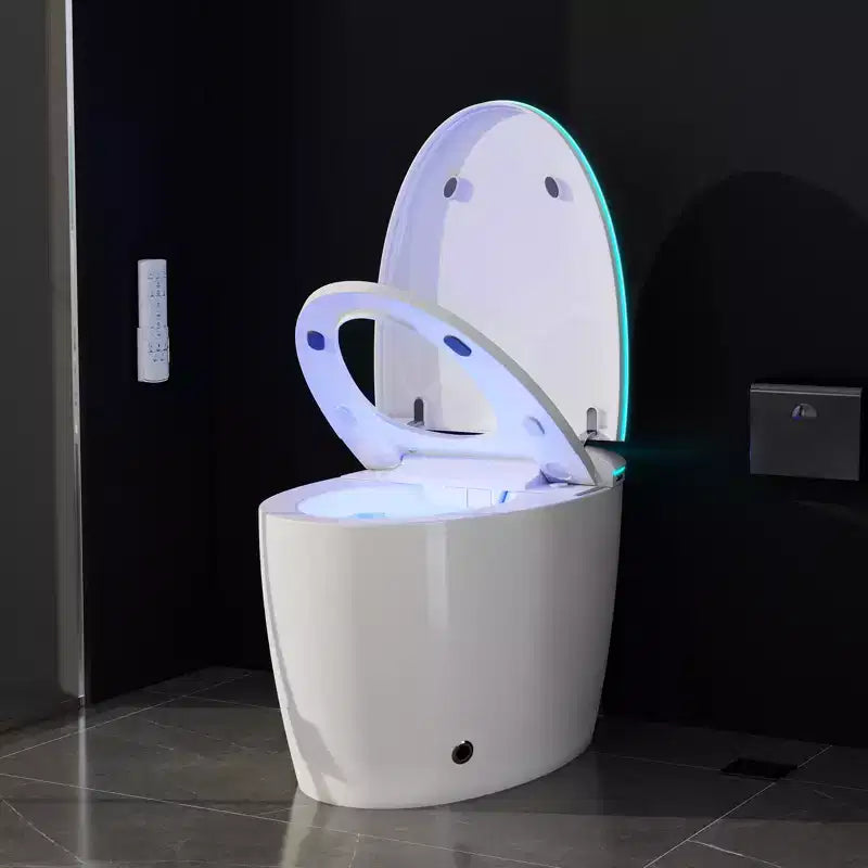 Dyonery Smart Bidet Toilet with Auto Open/Close Lid & Seat, Foot Sensor Flush, Tankless One Piece Elongated, Heated Seat,