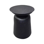 Table d'appoint ronde de 21 pouces, design martelé à la main, base en aluminium en forme de tambour