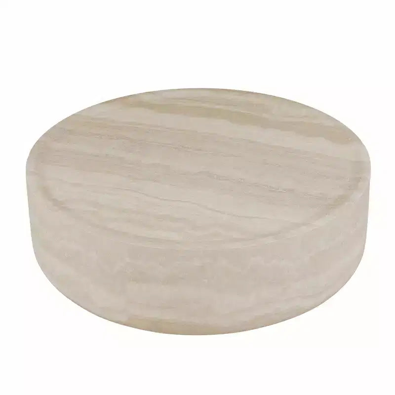 Table basse ronde en fibre de verre, Pièce maîtresse moderne, Aucun assemblage requis, Pour salon ou bureau