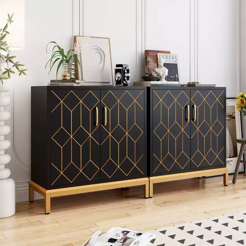 Portes et étagères pour armoire de rangement moderne en rotin de cuisine, salle à manger