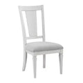 Royal Hampton Kate 24 Inch Side Dining Chair Set of 2, Light Gray Linen, White Wood Frame