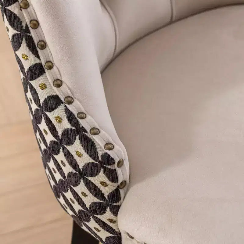 Lot de 2 chaises de salle à manger à dossier haut en velours avec pieds en bois