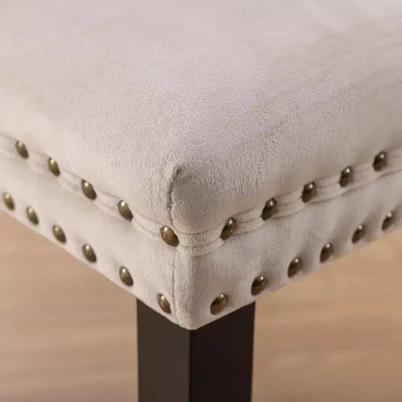 Lot de 2 chaises de salle à manger à dossier haut en velours avec pieds en bois