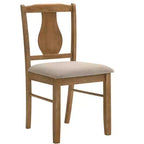 Ensemble de salle à manger 5 pièces en tissu et hévéa avec chaises rembourrées