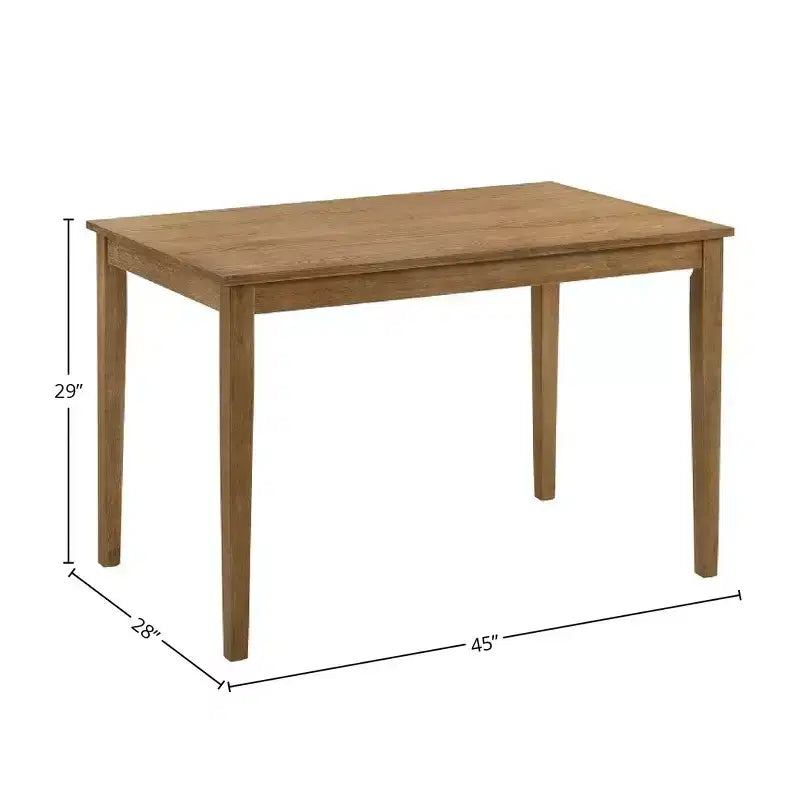 Ensemble de salle à manger 5 pièces en tissu et hévéa avec chaises rembourrées