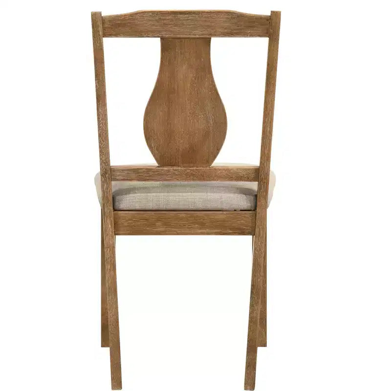 Ensemble de salle à manger 5 pièces en tissu et hévéa avec chaises rembourrées