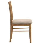Ensemble de salle à manger 5 pièces en tissu et hévéa avec chaises rembourrées