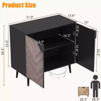 Meuble de Rangement en Bois, Buffet Autonome avec Rangement, Meubles d'Appoint pour Salon, Salle à Manger,
