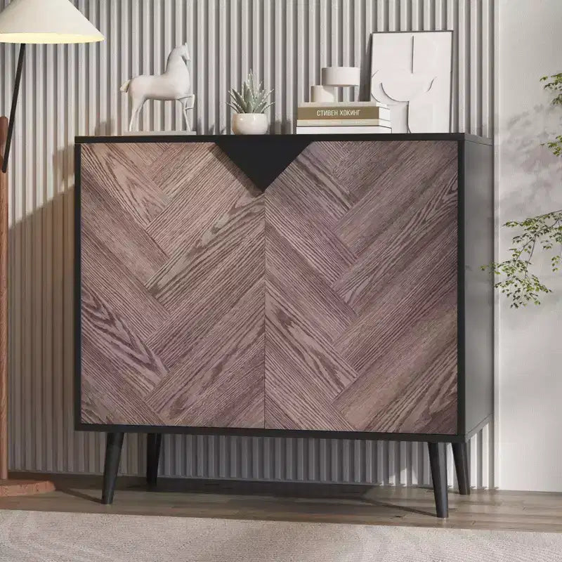 Wood Finish Storage Free Standing Accent Cabinet Sideboard Buffet Cabinet with Storage,Accent Cabinets for Living Room, Dining Room,