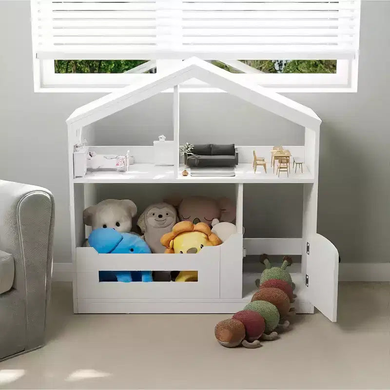 Étagère à Livres Polyvalente à 3 Niveaux pour Enfants avec Lumière à Détecteur de Mouvement - Organisateur de Rangement en Bois pour Jouets avec Dispositif Anti-basculement
