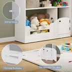 Étagère à Livres Polyvalente à 3 Niveaux pour Enfants avec Lumière à Détecteur de Mouvement - Organisateur de Rangement en Bois pour Jouets avec Dispositif Anti-basculement