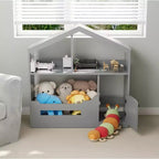 Étagère à Livres Polyvalente à 3 Niveaux pour Enfants avec Lumière à Détecteur de Mouvement - Organisateur de Rangement en Bois pour Jouets avec Dispositif Anti-basculement