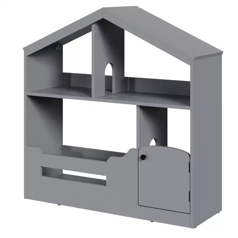 Étagère à Livres Polyvalente à 3 Niveaux pour Enfants avec Lumière à Détecteur de Mouvement - Organisateur de Rangement en Bois pour Jouets avec Dispositif Anti-basculement