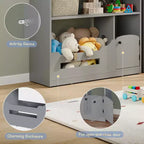 Étagère à Livres Polyvalente à 3 Niveaux pour Enfants avec Lumière à Détecteur de Mouvement - Organisateur de Rangement en Bois pour Jouets avec Dispositif Anti-basculement
