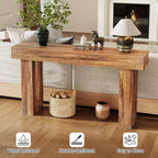 Console étroite et longue de 63 pouces, table d'entrée en bois de style ferme pour couloir, salon, derrière un canapé, table d'appoint industrielle pour une décoration moderne et rustique