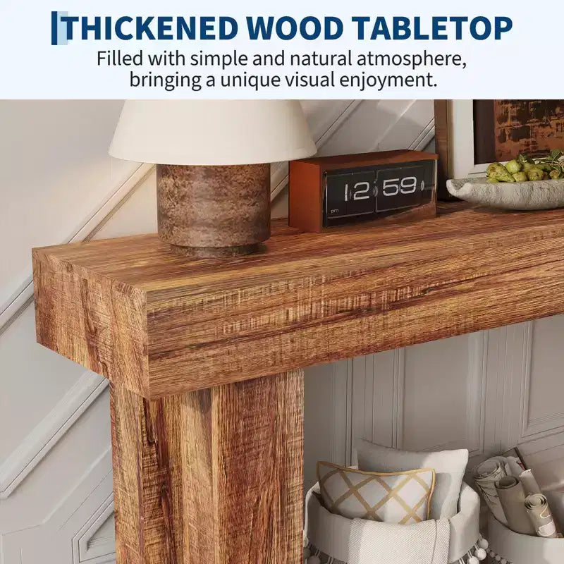 Console étroite et longue de 63 pouces, table d'entrée en bois de style ferme pour couloir, salon, derrière un canapé, table d'appoint industrielle pour une décoration moderne et rustique
