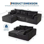 Canapé modulable 108 pouces, canapé-lit en velours côtelé avec assise profonde, canapé en mousse à mémoire de forme pour salon et chambre, aucun assemblage requis