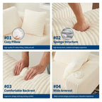 Canapé modulable 108 pouces, canapé-lit en velours côtelé avec assise profonde, canapé en mousse à mémoire de forme pour salon et chambre, aucun assemblage requis