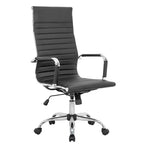 HomeStock 34 in.H Adjustable Height Gray Faux Leather Seat Material with Swivels Executive Office Chairs